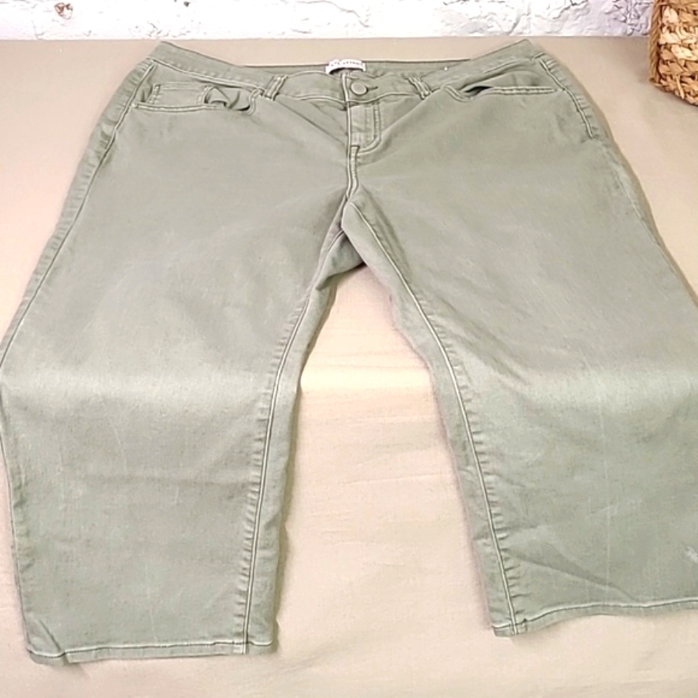 - Lane Bryant Crop Jeans Green Size 18W